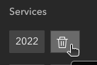 button to deleta a service