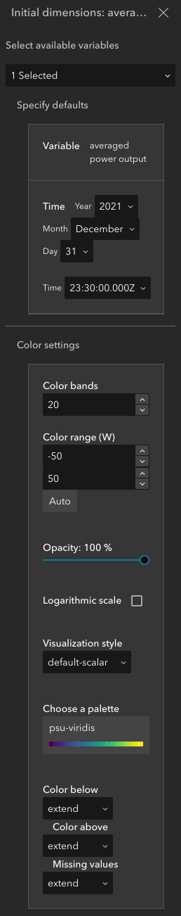 sidebar to modify dimensions