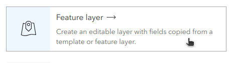button to create a new feature layer