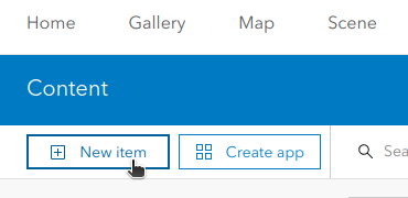 button to create a new item
