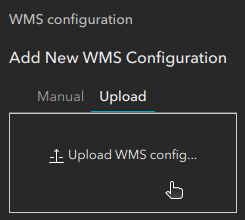 upload button for new WMS config